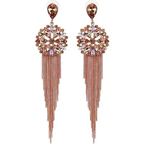 Stylish Crystal Tassel Earrings