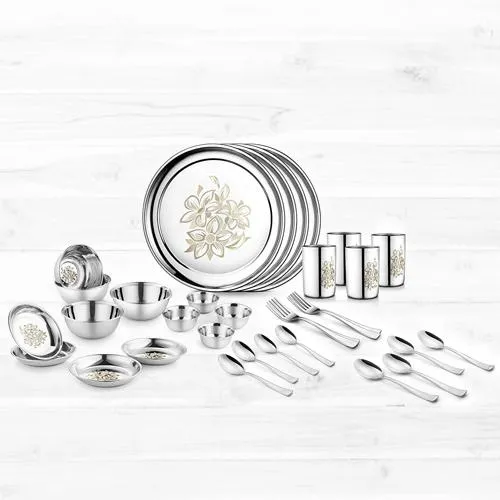 Amusing Jensons Stainless Steel Daisy Dinner Set