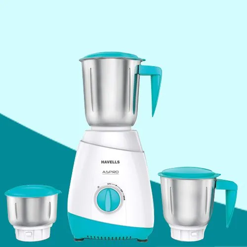 Pleasant Havells White  N  Light Blue Mixer Grinder with 3 Jars