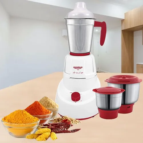 Classy Maharaja Whiteline 3 Jar Mixer Grinder in Red