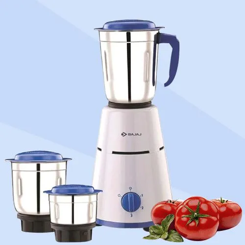 Sensational Bajaj 3 Jar Mixer Grinder in White with 2 in 1 Function Blade