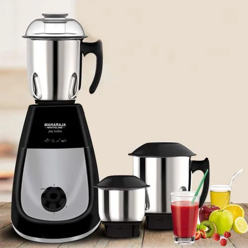 Fancy Maharaja Whiteline 3 Jars Black n Silver Mixer Grinder