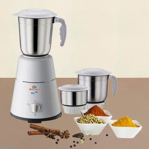 Trendy Bajaj White Color Mixer Grinder with 3 Jars