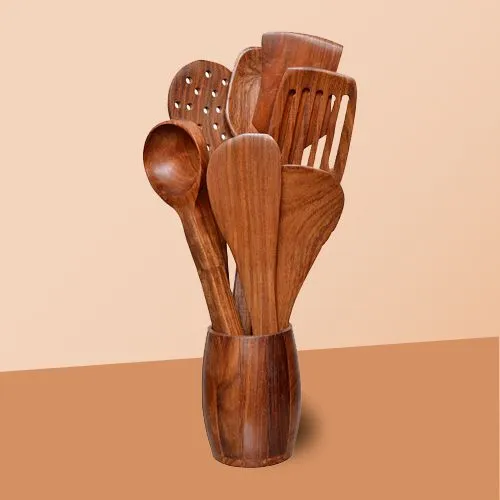 Elegant Serving and Cooking Wooden Spoon Set