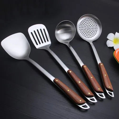 Outstanding Set of Spatula N Ladle with Bamboo Handle