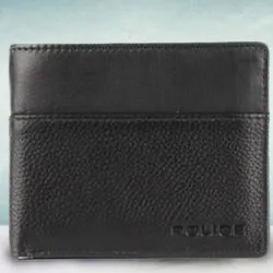 Remarkable Mens Leather Wallet in Black from Police