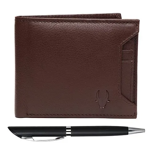 Charismatic WildHorn Men Leather Wallet N Pen Gift Combo Set