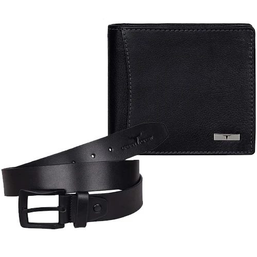 Stylish Black Wallet N Belt Combo Set for Men