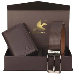 Fancy Hornbull Mens Wallet N Belt Gift set