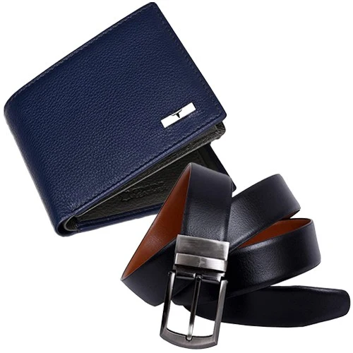 Dashing Urban Forest Mens Wallet N Reversible Belt Combo set