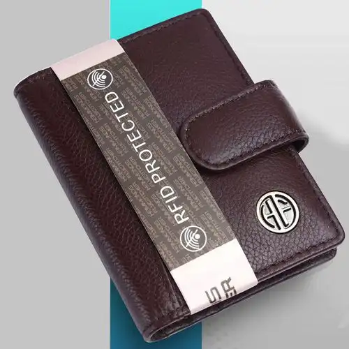 Stylish Leather RFID Protected Card Holder Wallet