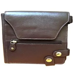 Marvelous Brown Leather Purse for Ladies with Security Clutches