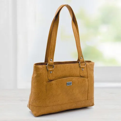 Smart Looking Ladies Vanity Bag in Tan Color