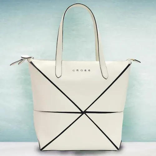 Fantastic Faux Leather Ivory Ladies Bag from Cross