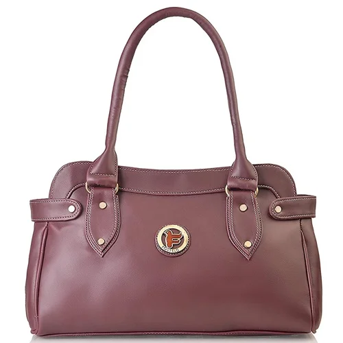 Fostelo Leather Maroon Smarty Satchel Bag for Women