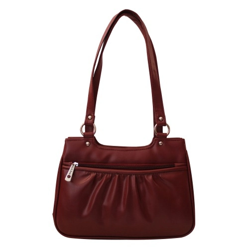 Alluring Maroon Zipped Shoulder Bag for Her