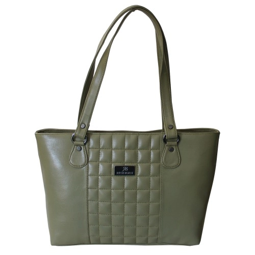 Olive Green Womens Bag with Classy Front Square Stich