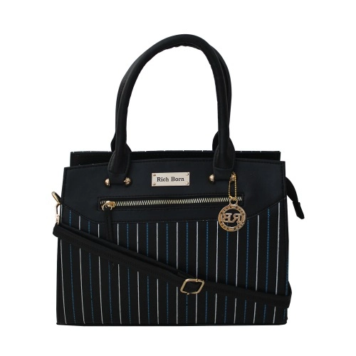 Remarkable Striped Front Design Womens Bag