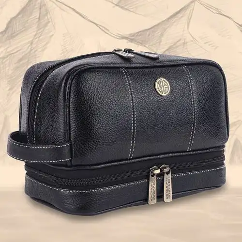 Elegant Leather Toiletry Bag