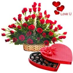 51 Exclusive Dutch Red Roses Arrangement with Cadburys Chocolate