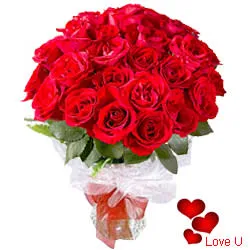 24 Exclusive Red Dutch Roses Bouquet