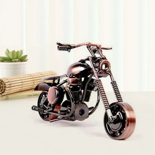 Astonishing Miniature Vintage Metal Motor Bike