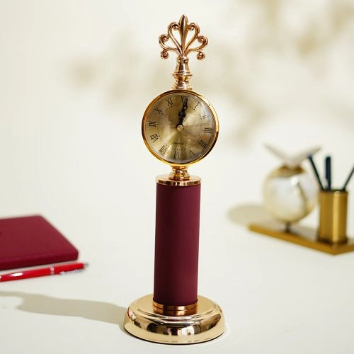 Stylish Leather Table Clock