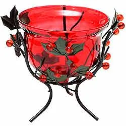 Marvelous Red Wrought Iron Candle Stand Gift