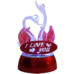 Be My Love LED Lighted Swan Couple Showpiece