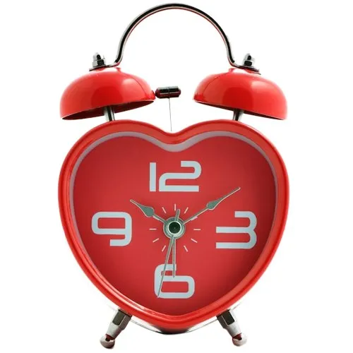 Cute Heart Shaped Red Alarm Clock