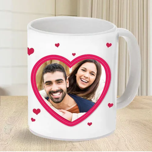 Special Personalized Heart Shape Photo Coffee Mug