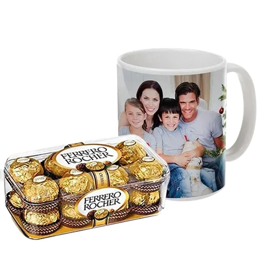 Special Personalized Coffee Mug with Ferrero Rocher Chocolates