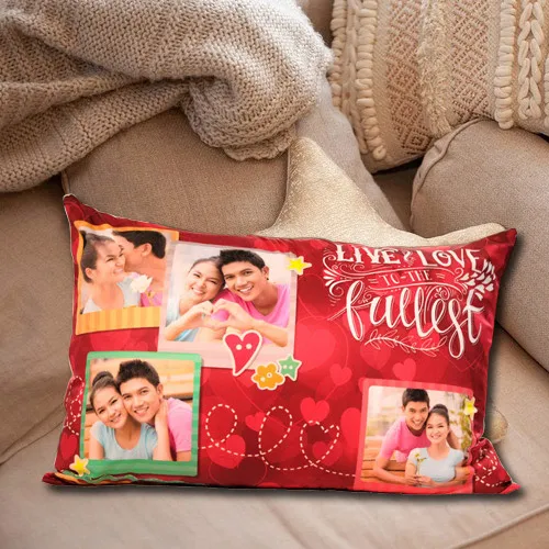 Stylish Rectangular Personalized Photo Cushion