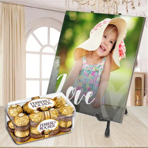 Eye Catching Personalized Photo Tile with Ferrero Rocher Chocolate