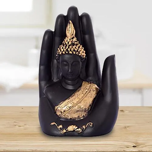 Pious Golden Handcrafted Palm Buddha