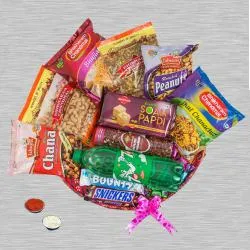 Yummy Salty Snacky n Dry Fruits Extravagant Hamper Roli Teeka n Chawal