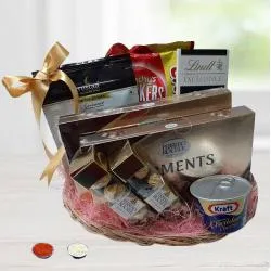 Trendy Bhaiya Duj Gourmet Delight Gift Hamper Roli Teeka n Chawal