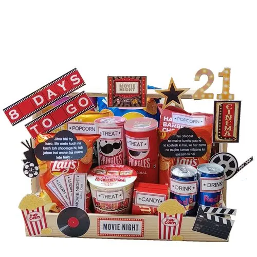 Classy Movie Night Theme Gift Basket Full of Savories