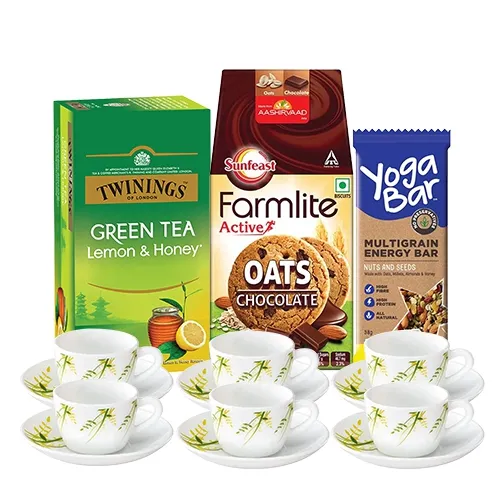 Stunning Tea Set N Assortments Gift Basket