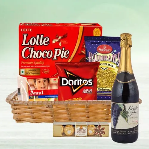 Indulgent Gourmet Gift Basket with Fruit Wine