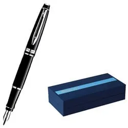Remarkable Waterman Hemisphere Black Lacquer CT Fountain Pen