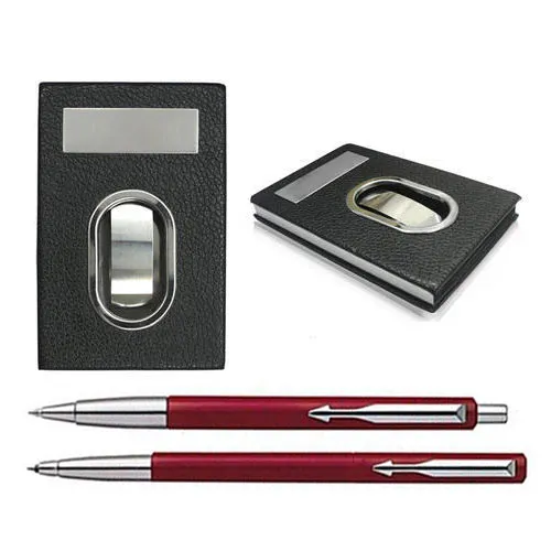 Marvelous Visiting Card Holder with Parker Vector Gift Set