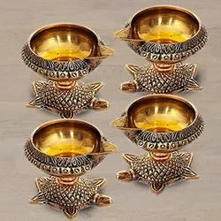 Wonderful Brass Diya Set