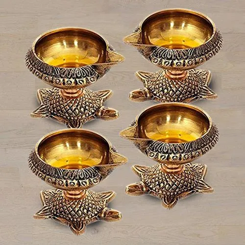 Wonderful Brass Diya Set