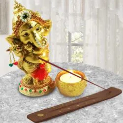 Auspicious Ganesha Idol with Agarbatti Stand