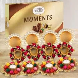 Amazing Diya Set with Ferrero Rocher