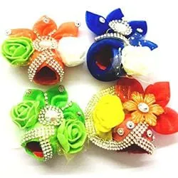 Set of 4 Wonderful Cotton Mukut for Laddu Gopal