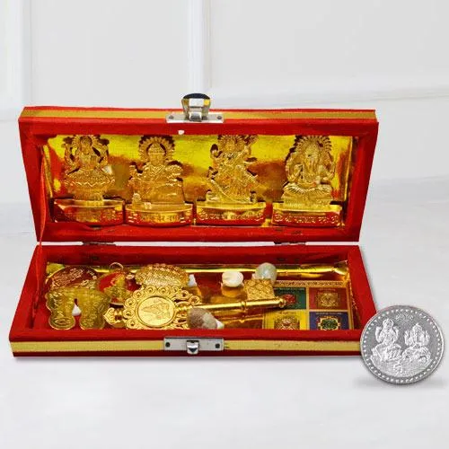 Exclusive Shri Dhan Laxmi N Kuber Bhandari Yantra with Free Coin