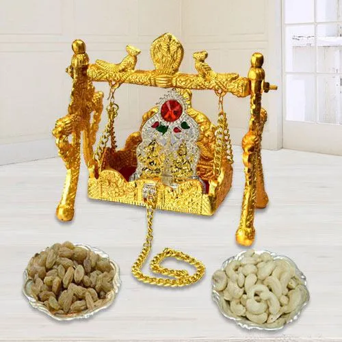 Auspicious Laddu Gopal Swing Palana Combo Gift for Pooja