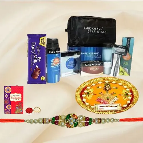 Gaudy Stone Rakhi Park Avenue Mens Grooming Kit Cadbury Chocolate N Thali